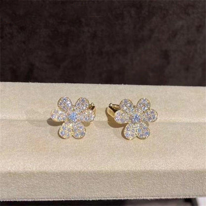 [⭐Seralia]FRIVOLE GOLD FLOWER DIAMOND EARRINGS