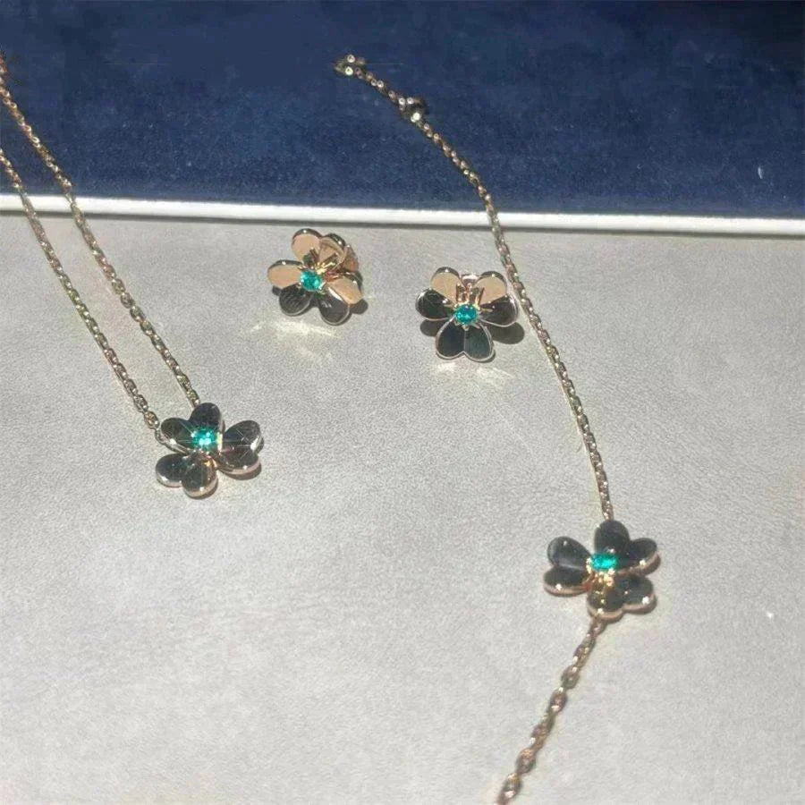[⭐Seralia]FRIVOLE  FLOWER MALACHITE EARRINGS