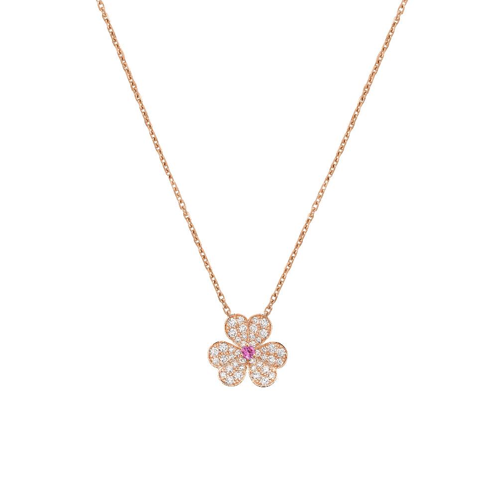 [⭐Seralia]FRIVOLE ROSE GOLD FLOWER DIAMOND NECKLACE