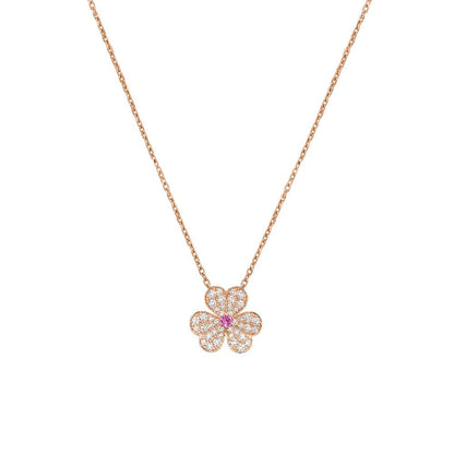 [⭐Seralia]FRIVOLE ROSE GOLD FLOWER DIAMOND NECKLACE