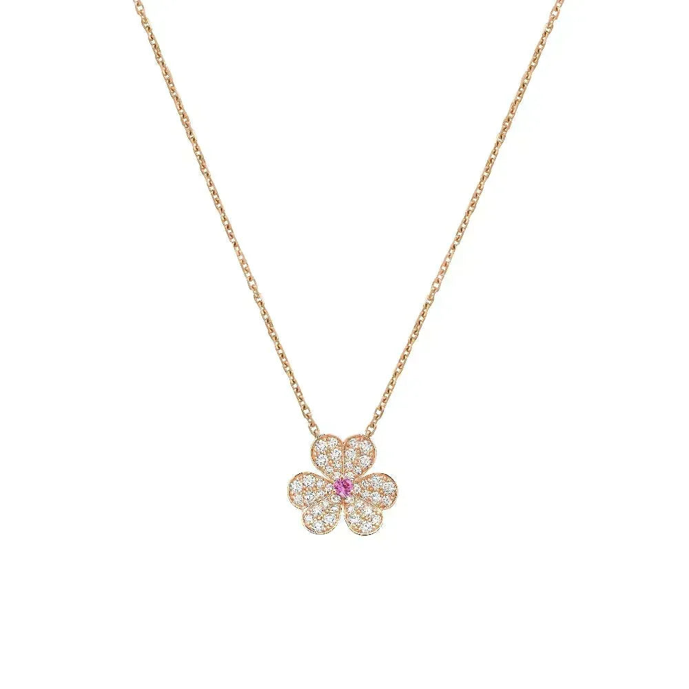 [⭐Seralia]FRIVOLE ROSE GOLD FLOWER DIAMOND NECKLACE