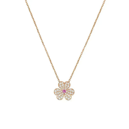 [⭐Seralia]FRIVOLE ROSE GOLD FLOWER DIAMOND NECKLACE