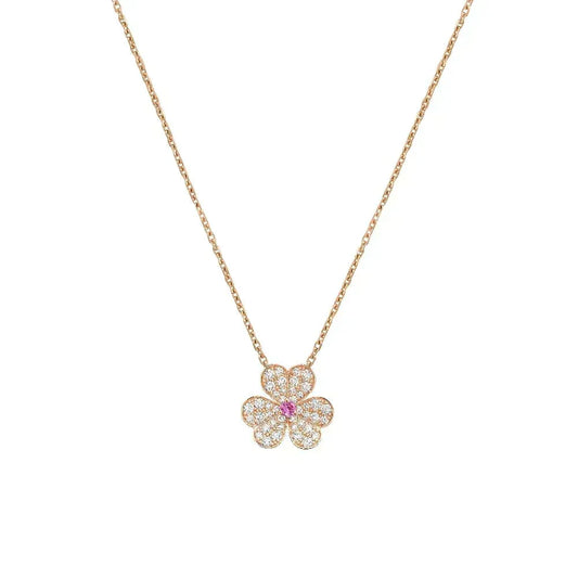 [⭐Seralia]FRIVOLE ROSE GOLD FLOWER DIAMOND NECKLACE