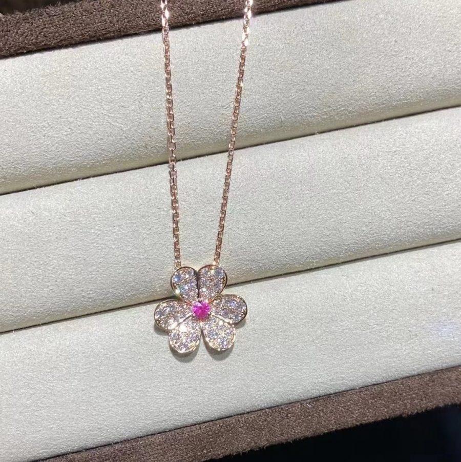 [⭐Seralia]FRIVOLE ROSE GOLD FLOWER DIAMOND NECKLACE