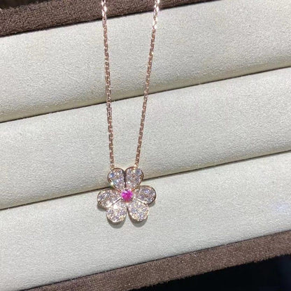 [⭐Seralia]FRIVOLE ROSE GOLD FLOWER DIAMOND NECKLACE