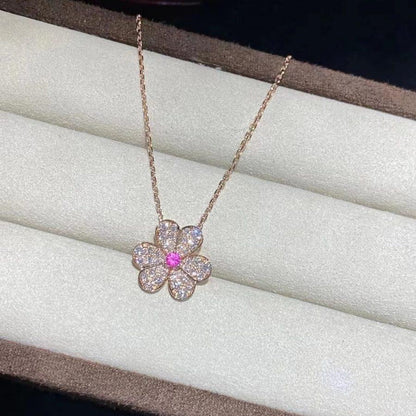 [⭐Seralia]FRIVOLE ROSE GOLD FLOWER DIAMOND NECKLACE