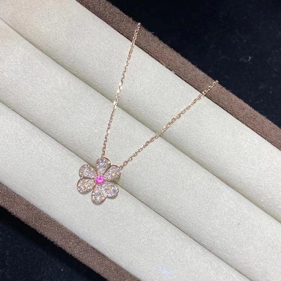 [⭐Seralia]FRIVOLE ROSE GOLD FLOWER DIAMOND NECKLACE