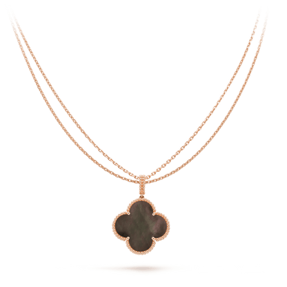 [⭐Seralia]CLOVER 25MM GOLD DARK MOP BIG CLOVER NECKLACE