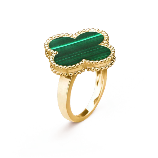 [⭐Seralia]CLOVER MALACHITE RING