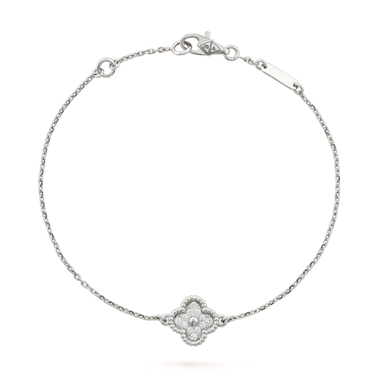 [⭐Seralia]CLOVER  SINGLE FLOWER BRACELET SILVER