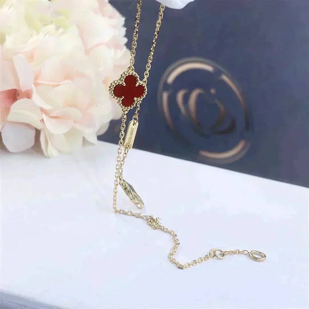 [⭐Seralia]CLOVER  CARNELIAN SINGLE FLOWER BRACELET