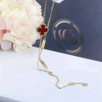 [⭐Seralia]CLOVER  CARNELIAN SINGLE FLOWER BRACELET