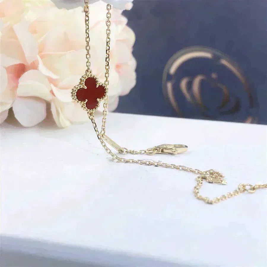 [⭐Seralia]CLOVER  CARNELIAN SINGLE FLOWER BRACELET