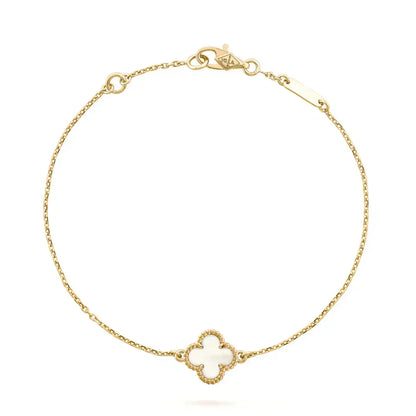 [⭐Seralia]CLOVER WHITE MOP SINGLE FLOWER BRACELET