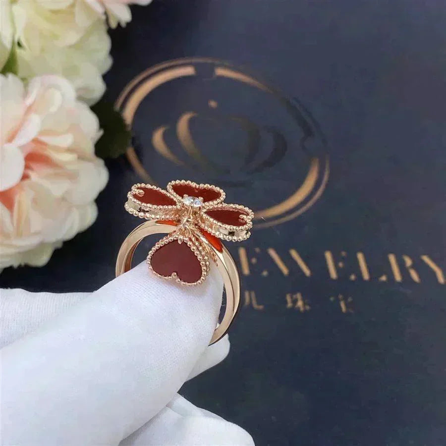 [⭐Seralia]SWEET CLOVER CARNELIAN RING