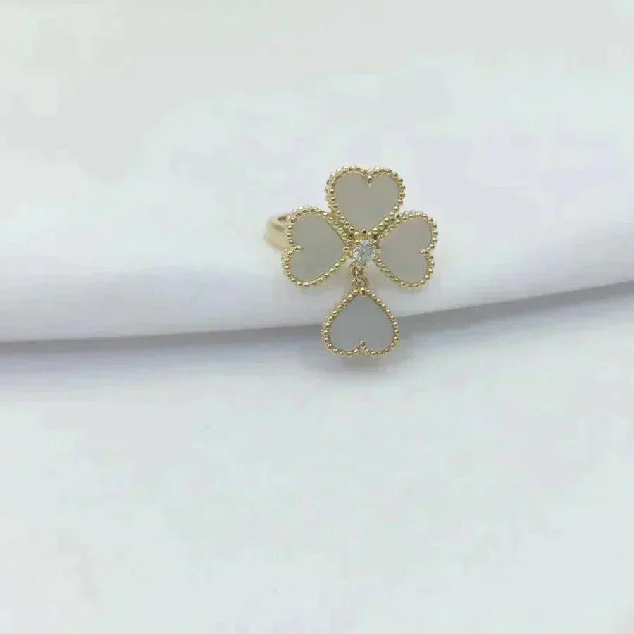 [⭐Seralia]SWEET CLOVER WHITE MOP RING