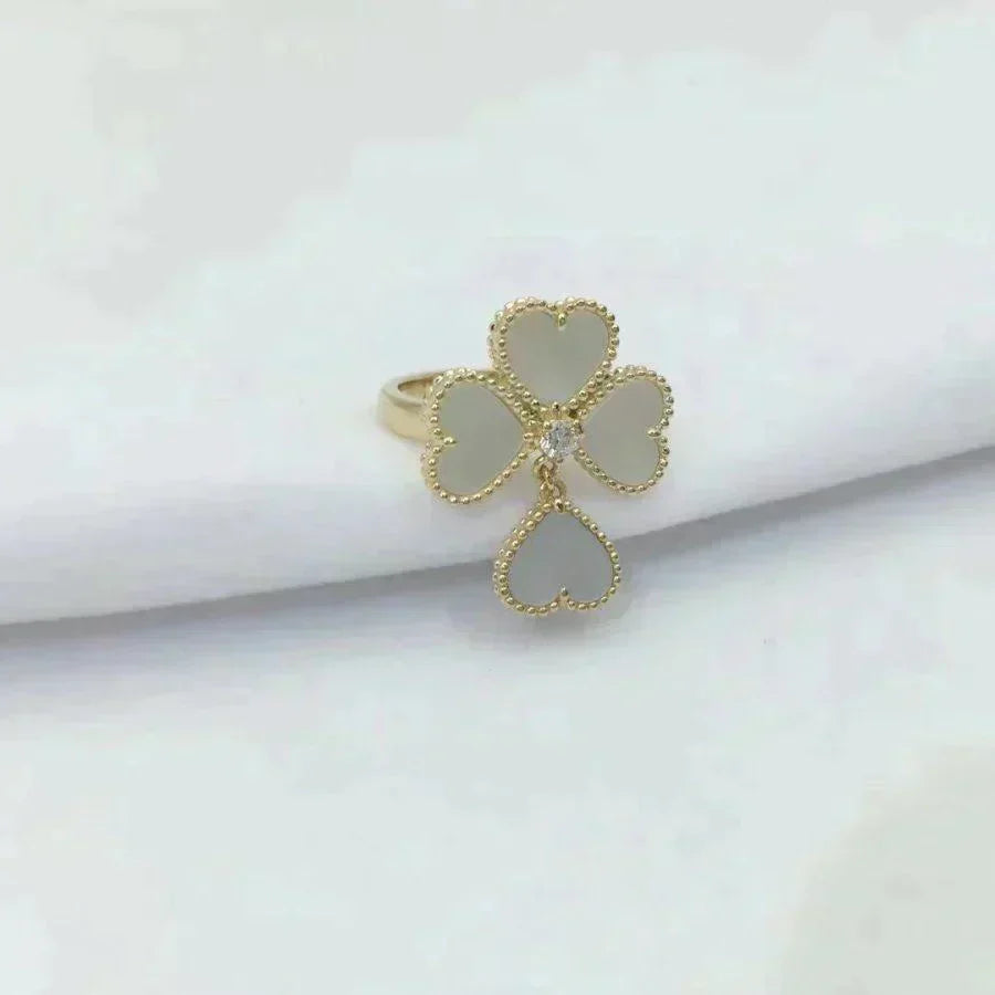 [⭐Seralia]SWEET CLOVER WHITE MOP RING