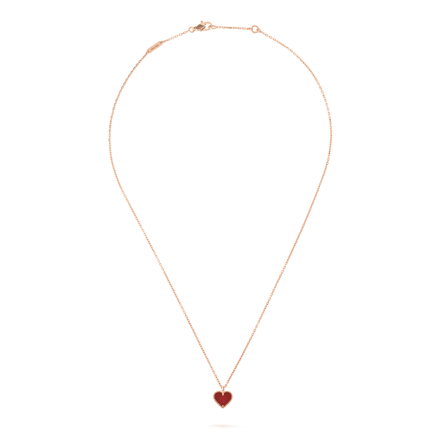 [⭐Seralia]SWEET CLOVER CARNELIAN HEART NECKLACE