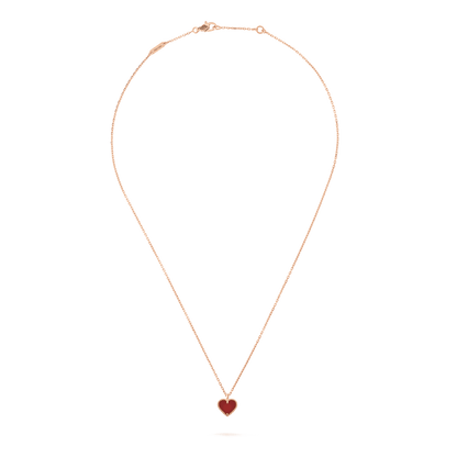 [⭐Seralia]SWEET CLOVER CARNELIAN HEART NECKLACE
