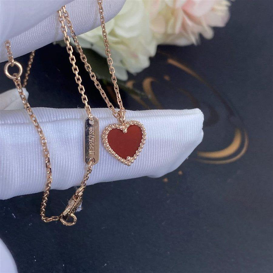 [⭐Seralia]SWEET CLOVER CARNELIAN HEART NECKLACE