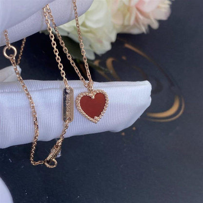 [⭐Seralia]SWEET CLOVER CARNELIAN HEART NECKLACE