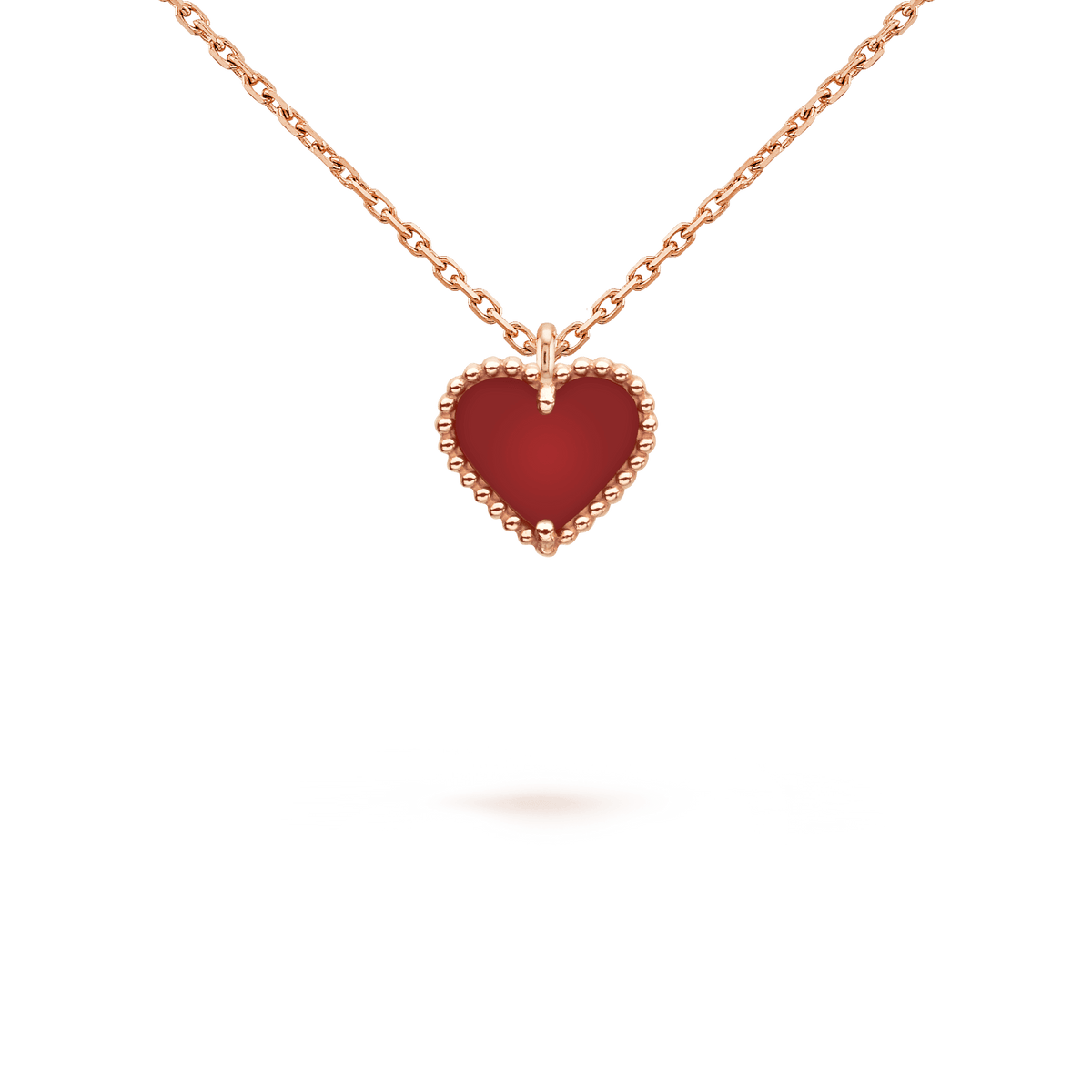 [⭐Seralia]SWEET CLOVER CARNELIAN HEART NECKLACE