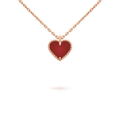 [⭐Seralia]SWEET CLOVER CARNELIAN HEART NECKLACE
