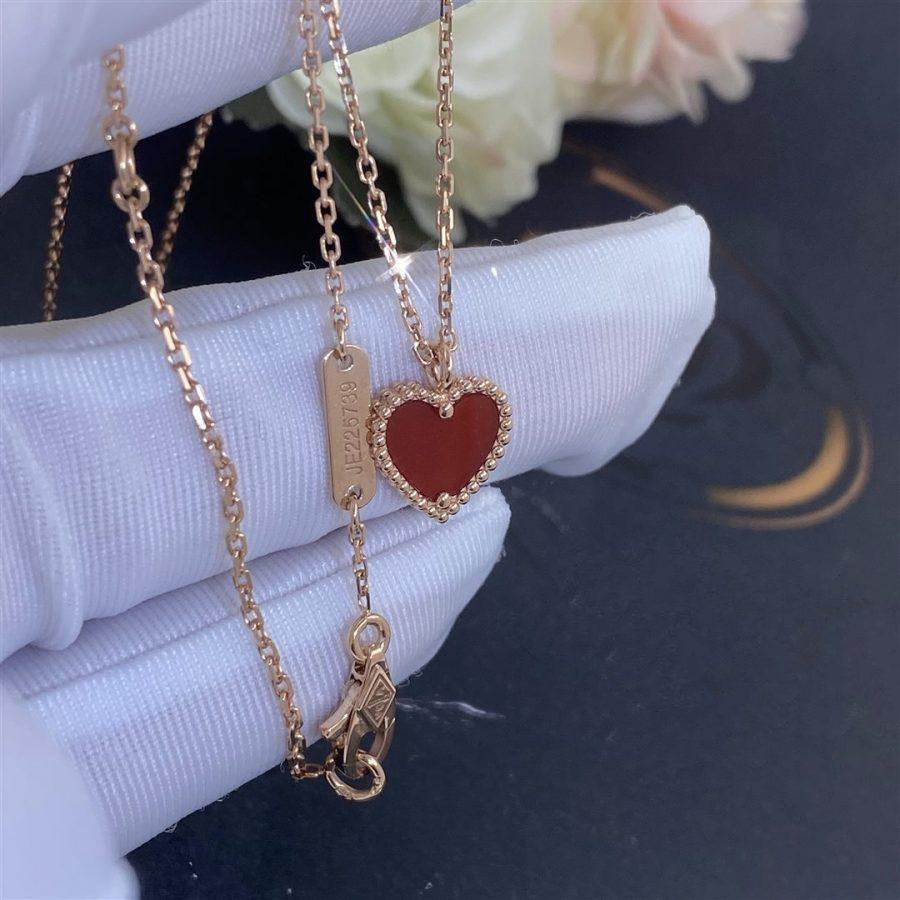 [⭐Seralia]SWEET CLOVER CARNELIAN HEART NECKLACE