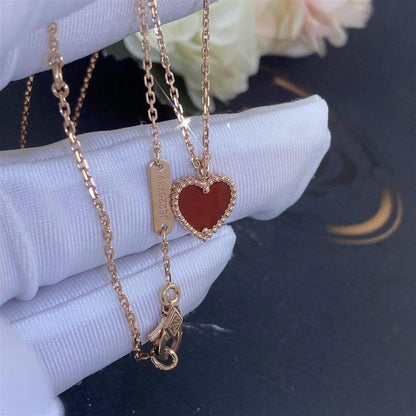 [⭐Seralia]SWEET CLOVER CARNELIAN HEART NECKLACE