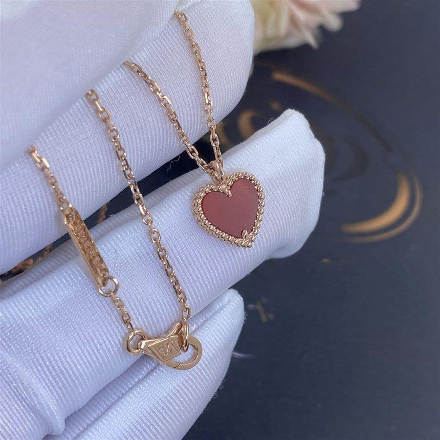 [⭐Seralia]SWEET CLOVER CARNELIAN HEART NECKLACE