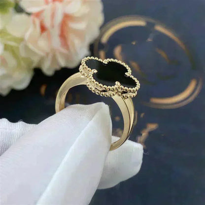 [⭐Seralia]CLOVER ONYX RING