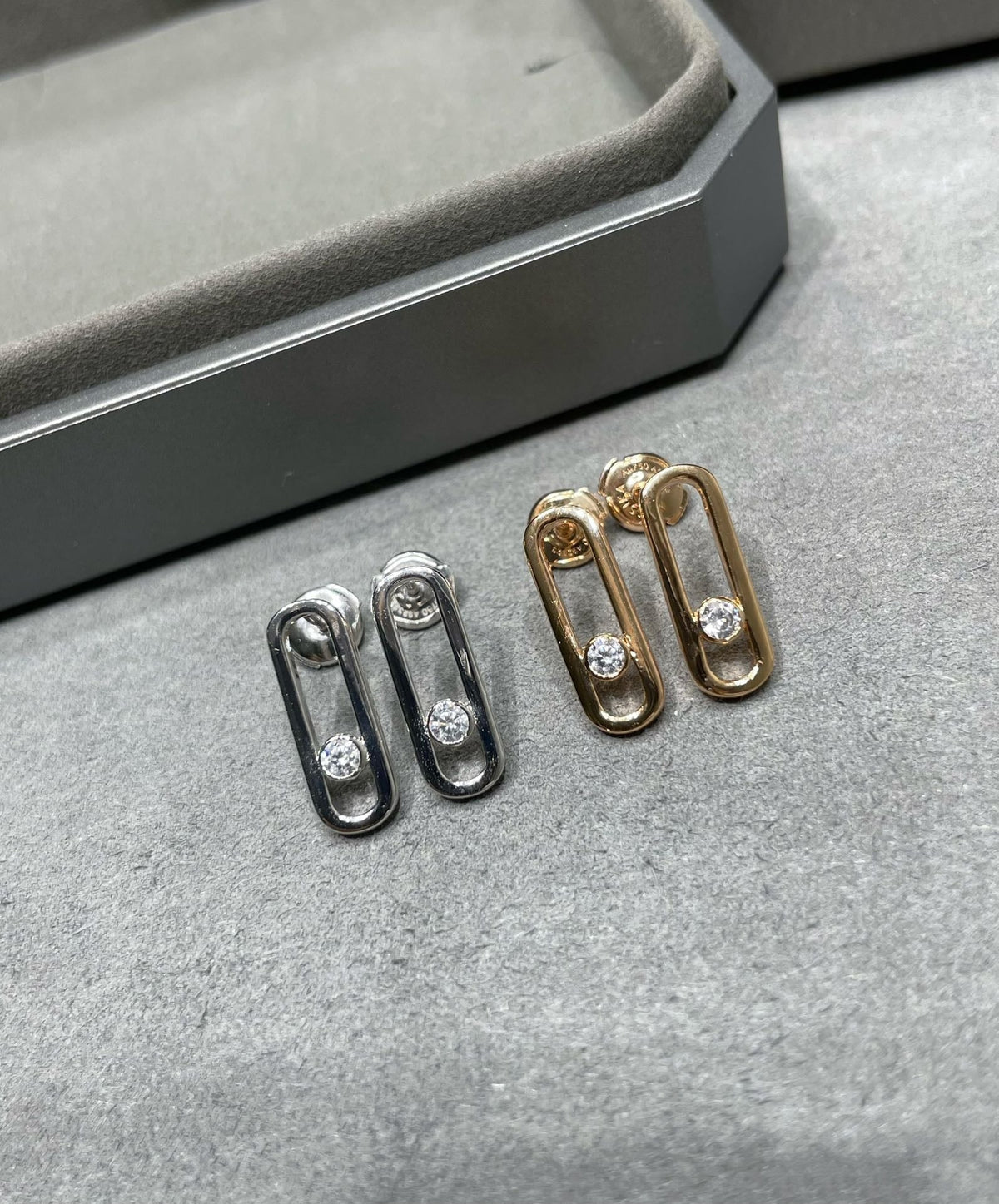 [⭐Seralia]MOVE UNO SMALL 1 DIAMOND EARRINGS