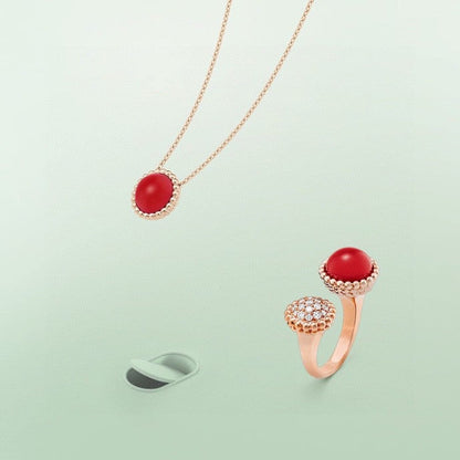 [⭐Seralia]PERLEE COULEURS DIAMOND ROSE GOLD BETWEEN THE FINGER RING