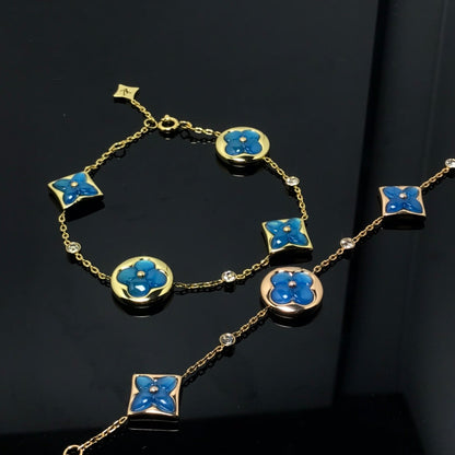 [⭐Seralia]STAR AND SUN 4 MOTIF BLUE BRACELET