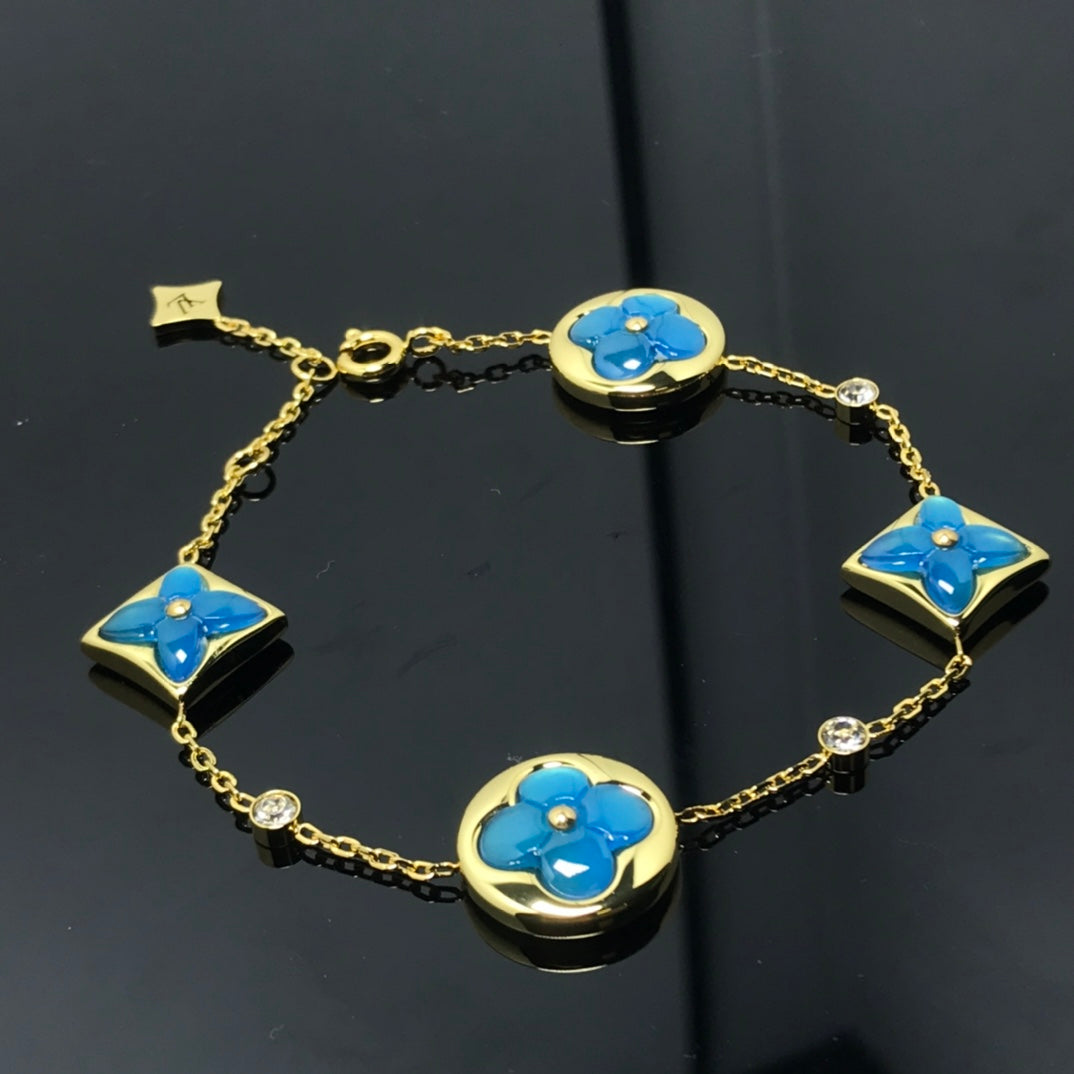 [⭐Seralia]STAR AND SUN 4 MOTIF BLUE BRACELET