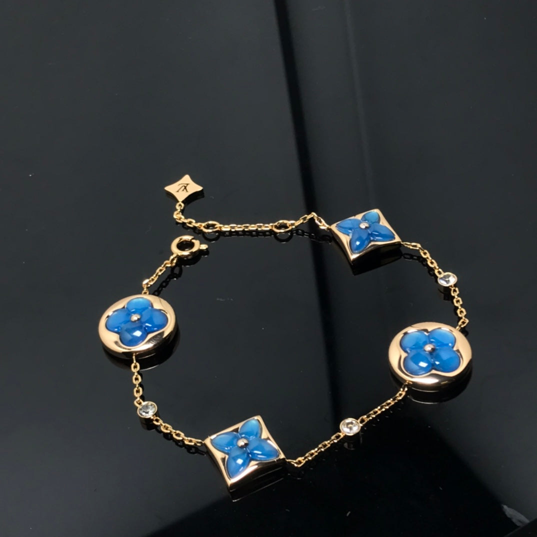 [⭐Seralia]STAR AND SUN 4 MOTIF BLUE BRACELET