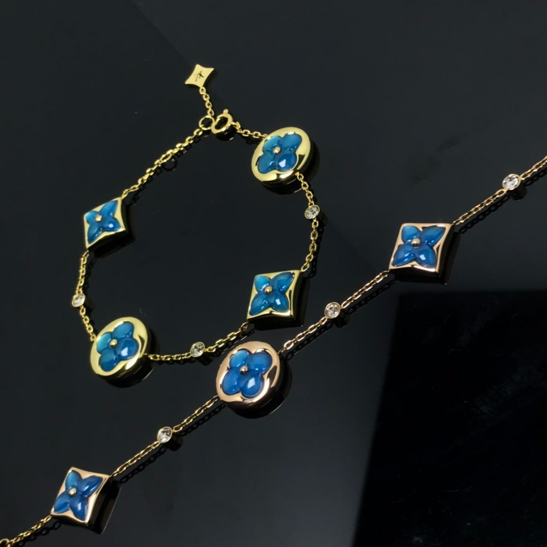 [⭐Seralia]STAR AND SUN 4 MOTIF BLUE BRACELET