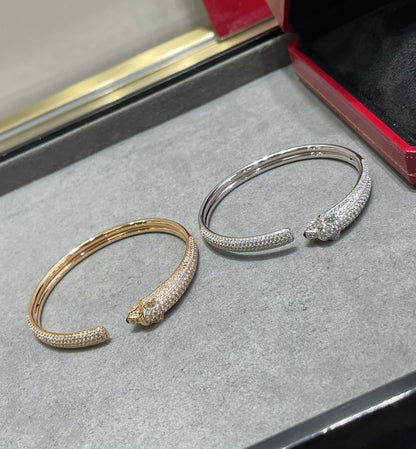 [⭐Seralia]PANTHERE FULL DIAMOND OPEN BRACELET