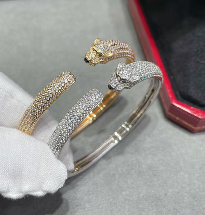 [⭐Seralia]PANTHERE FULL DIAMOND OPEN BRACELET