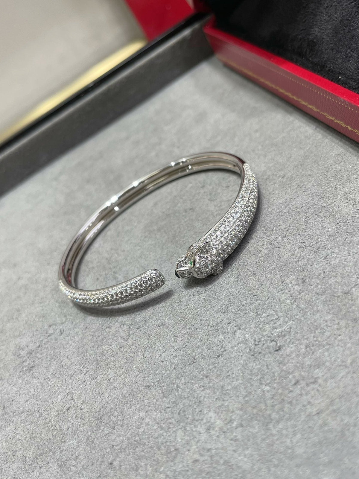 [⭐Seralia]PANTHERE FULL DIAMOND OPEN BRACELET