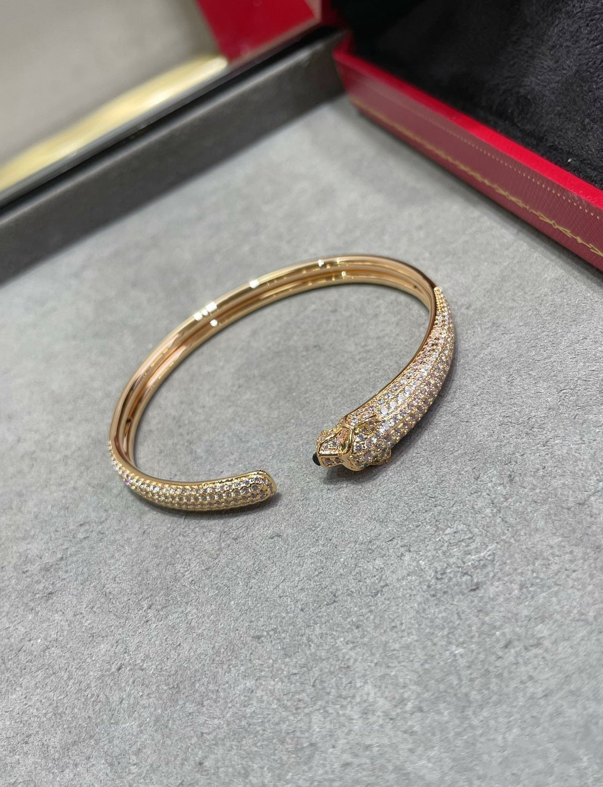 [⭐Seralia]PANTHERE FULL DIAMOND OPEN BRACELET