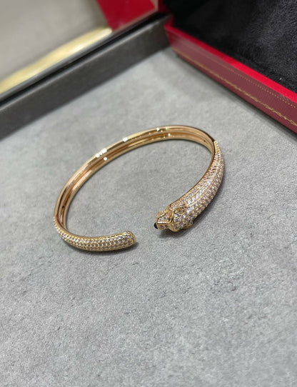[⭐Seralia]PANTHERE FULL DIAMOND OPEN BRACELET
