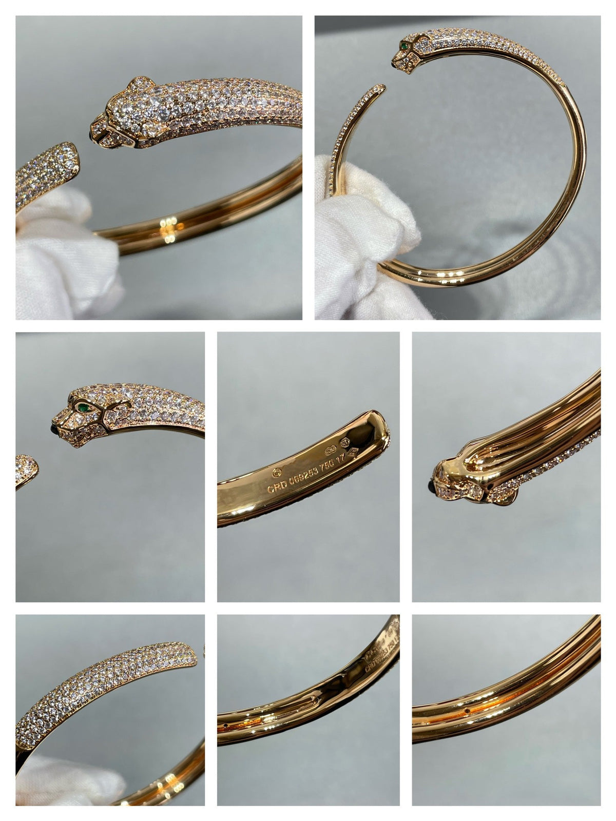 [⭐Seralia]PANTHERE FULL DIAMOND OPEN BRACELET