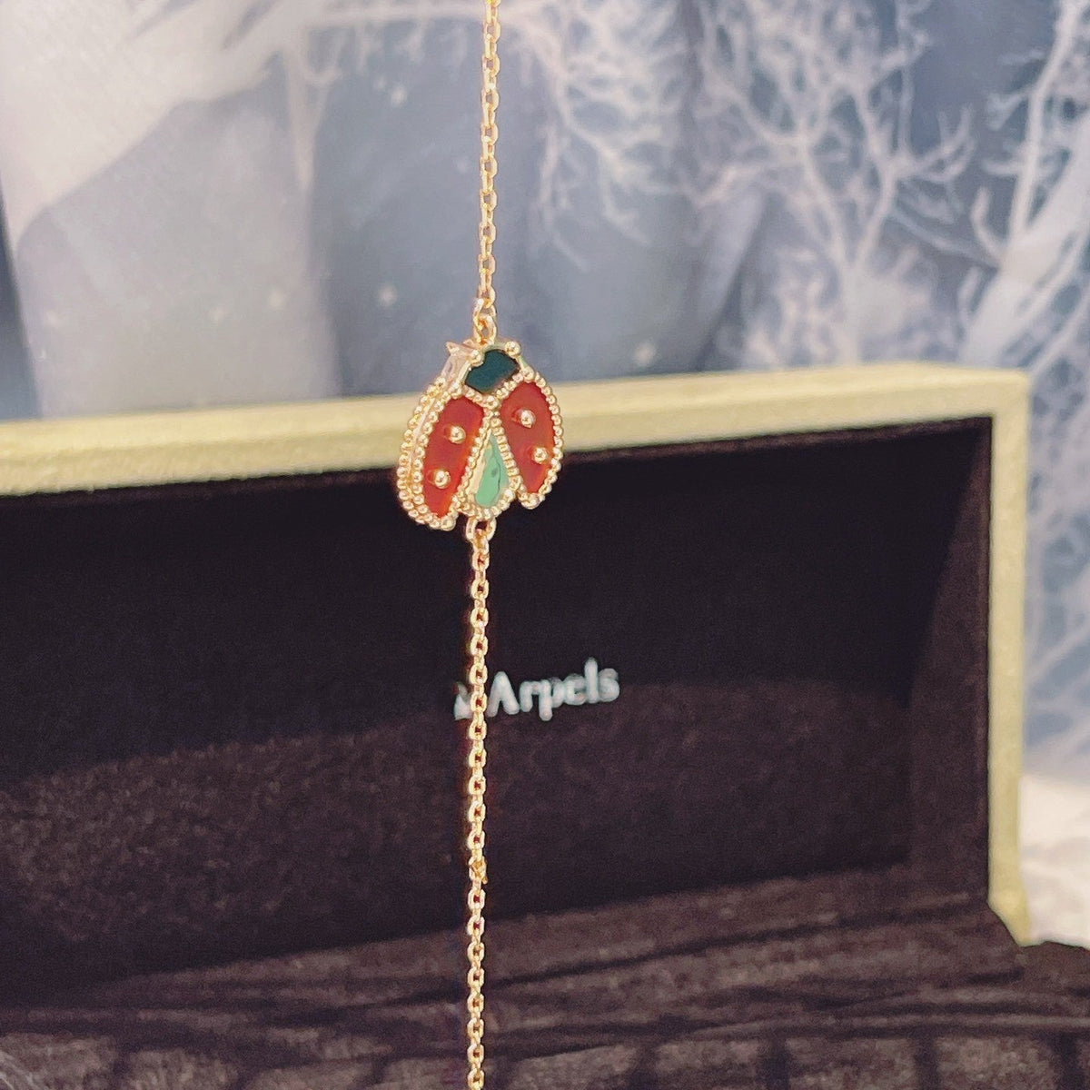 [⭐Seralia]LUCKY SPRING 1 MOTIF PINK GOLD BRACELET