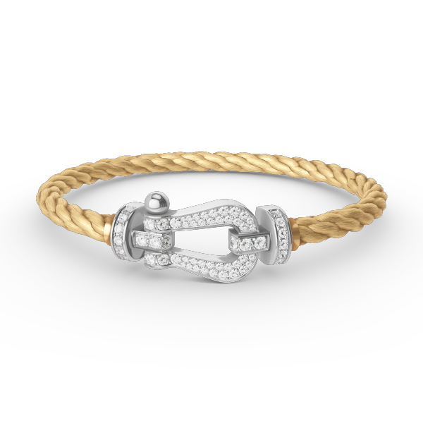 [⭐Seralia]FORCE LARGE HORSESHOE FULL DIAMOND BRACELET SILVER
