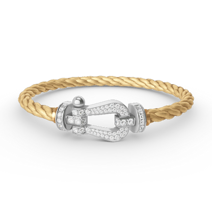 [⭐Seralia]FORCE LARGE HORSESHOE FULL DIAMOND BRACELET SILVER