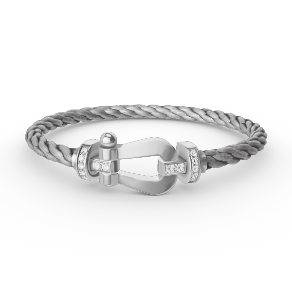 [⭐Seralia]FORCE LARGE HORSESHOE HALF DIAMOND BRACELET SILVER