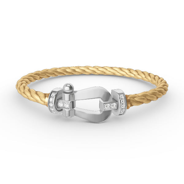 [⭐Seralia]FORCE LARGE HORSESHOE HALF DIAMOND BRACELET SILVER