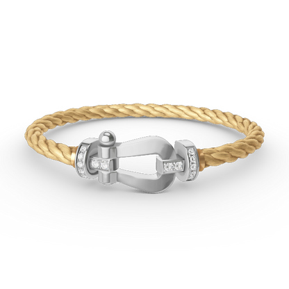 [⭐Seralia]FORCE LARGE HORSESHOE HALF DIAMOND BRACELET SILVER