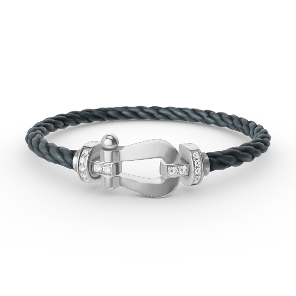 [⭐Seralia]FORCE LARGE HORSESHOE HALF DIAMOND BRACELET SILVER